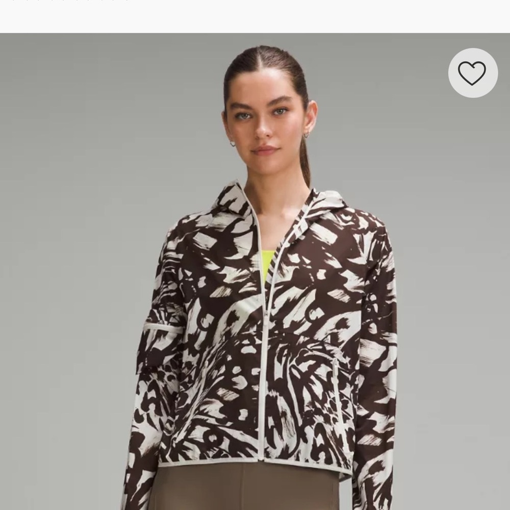 Lululemon Packable Running Jacket Brown/White Siz… - image 1